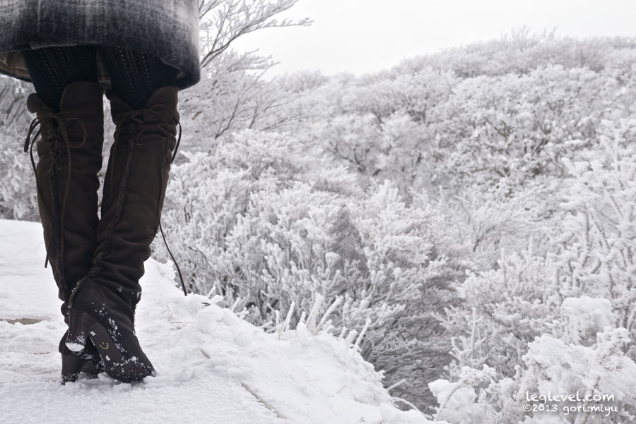 鶴見岳 鶴見山 霧氷 雪 ロープウェイ:寫音:写真集:大分:足:写真:大分県:足の写真:風景写真:モデル